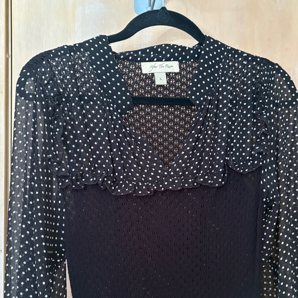 Sheer Black Polka Dot sweater dress